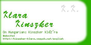 klara kinszker business card